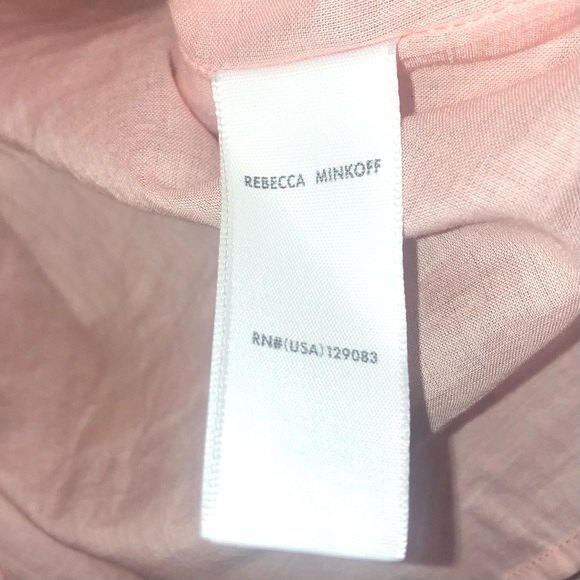 Rebecca Minkoff Pink Ilana Short Flutter Sleeve Crochet Trim Tiered Mini Dress - Picture 13 of 14